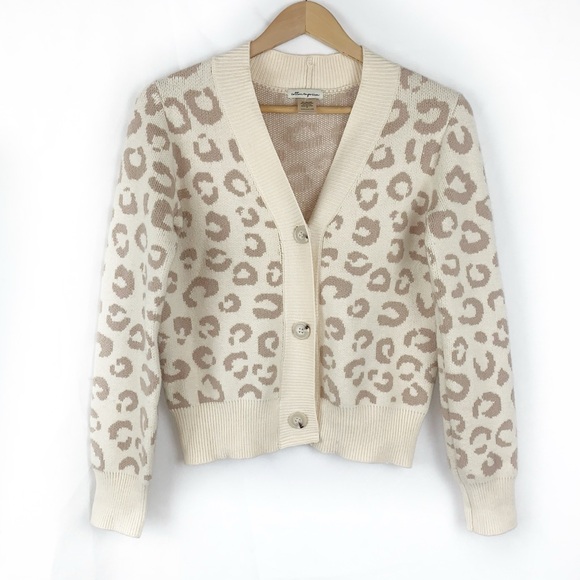 Cotton Emporium Neutral Leopard Print Button Front Cardigan - Picture 1 of 6